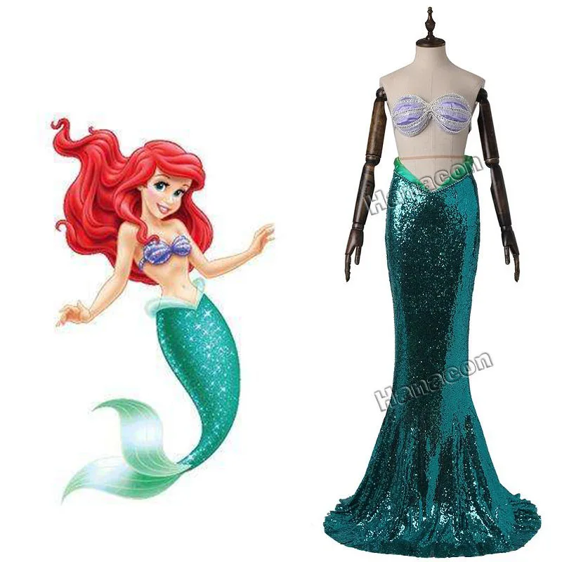 La Petite Sirène Cosplay Costume Ariel Princesse Sirène Robe Sexy