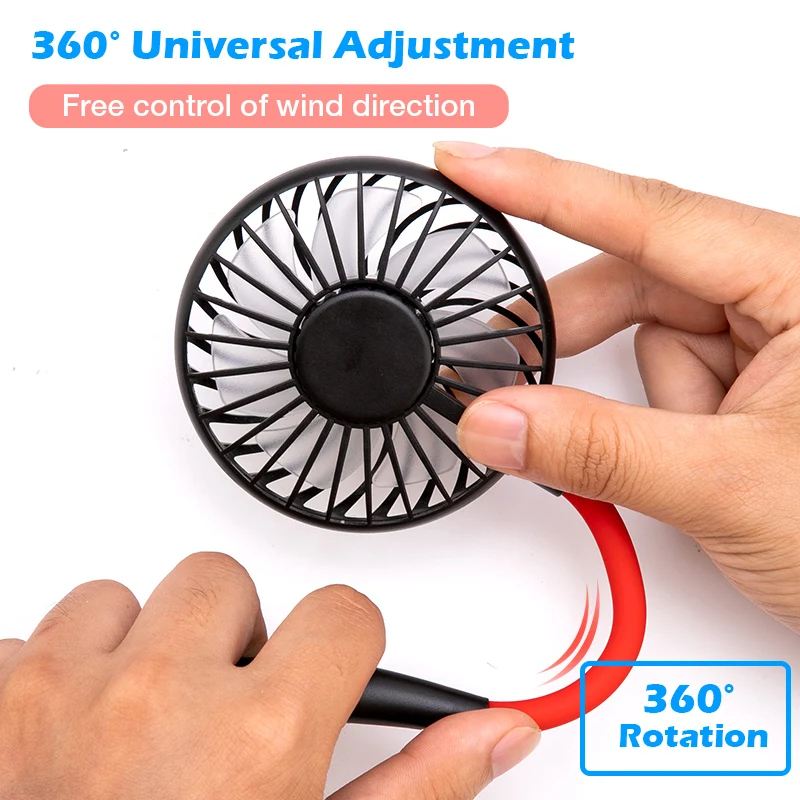 Mini USB Portable Fan Lazy Neckband Fan