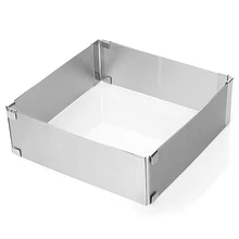 Практичный бутик из нержавеющей стали кольцо для торта ручной работы Diy кондитерские формы украшения регулируемый размер квадратный стиль пресс-формы