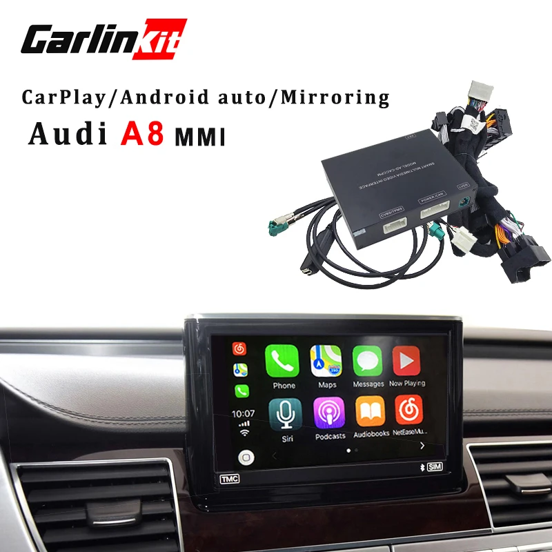 

Carlinkit Wired Apple CarPlay Decoder for Audi A8 3G/3G+MMI 2010-2017 muItimedia interface CarPlay&Android auto Retrofit Kit