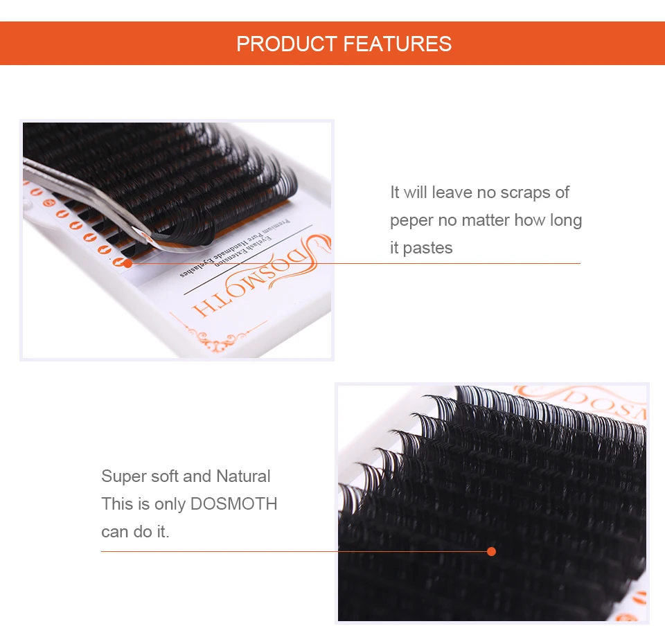 Artesanal Natural Vison Cílios Individuais Extensão Falsos Postiços 16 Fileiras 40 pc 7-16mm 3 individuais, extensão cílios, falsos cílios postiços 16 fileiras cílios postiços
