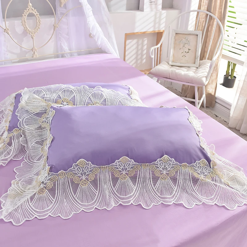 Waliicorners Super soft washed silk Bedding Set Duvet Cover Sheet/fitted sheet Pillowcase King Queen Size lace Bed Linen 30 DSC_0934
