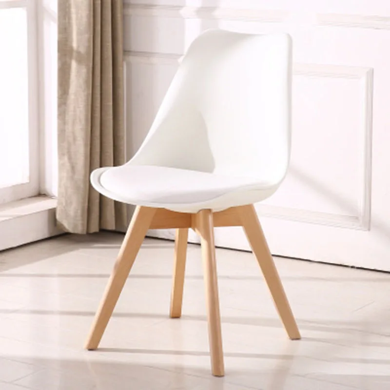 

modern Solid wood casual plastic reliable back chair simple chaise living room home furniture bedroom student dining chairs