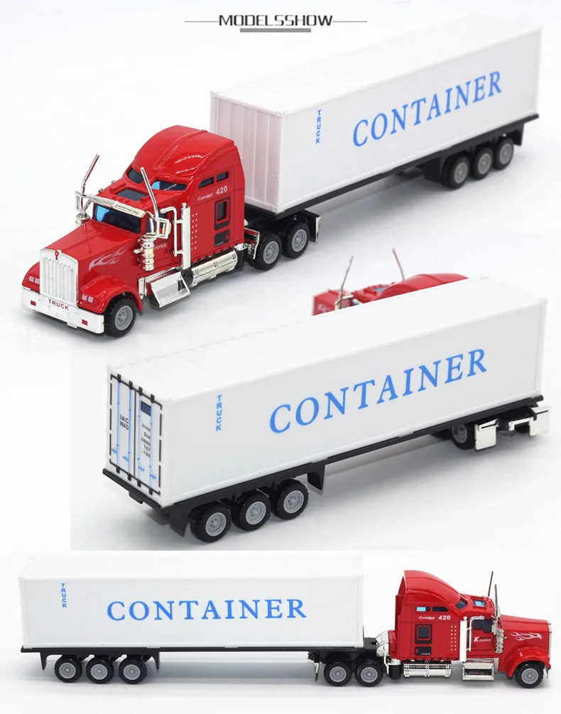 1: 65 американский большой грузовик Американский сплав грузовик игрушка набор для девочек контейнер грузовик плоский автомобиль моделирование модель подарок на день рождения для детей