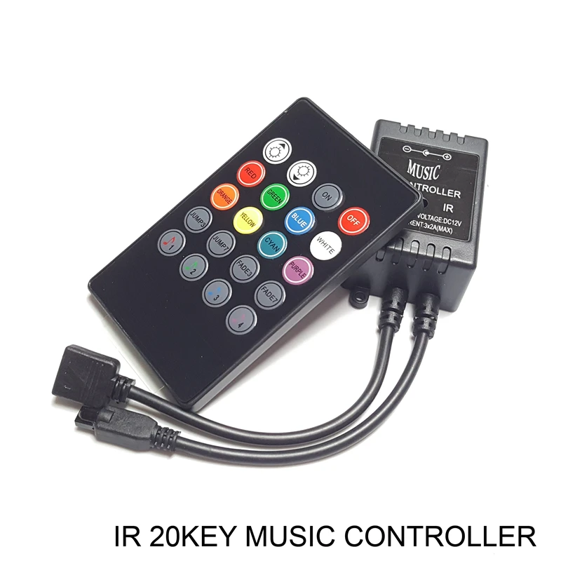 

Led Controller 20key DC 12V IR Remote Sound Sensor Led Music Controller Dimmer for 2835 3528 5050 RGB LED Strip