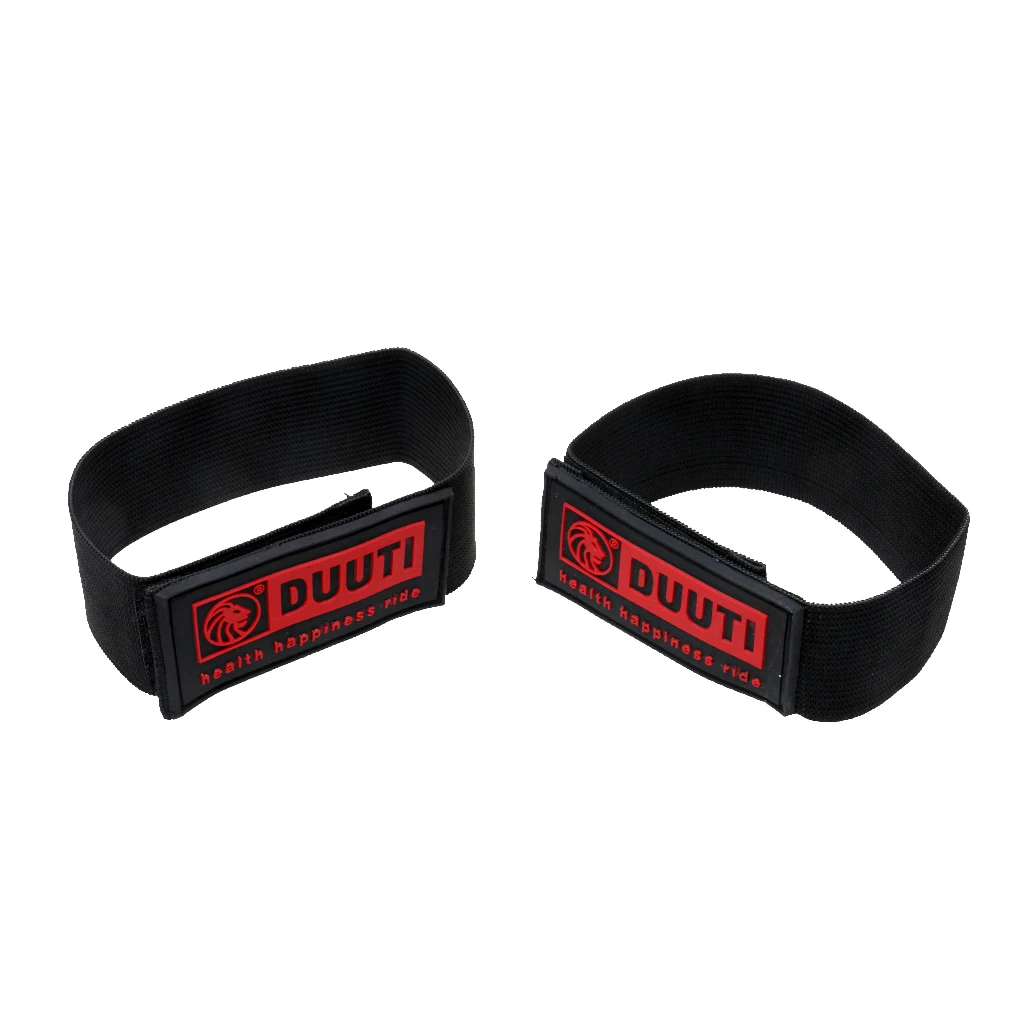 2Pcs Bike Elastic Ankle Leg Bind Wrist Safety Band Pants Clip Strap Black Suitable for Jogging Cycling