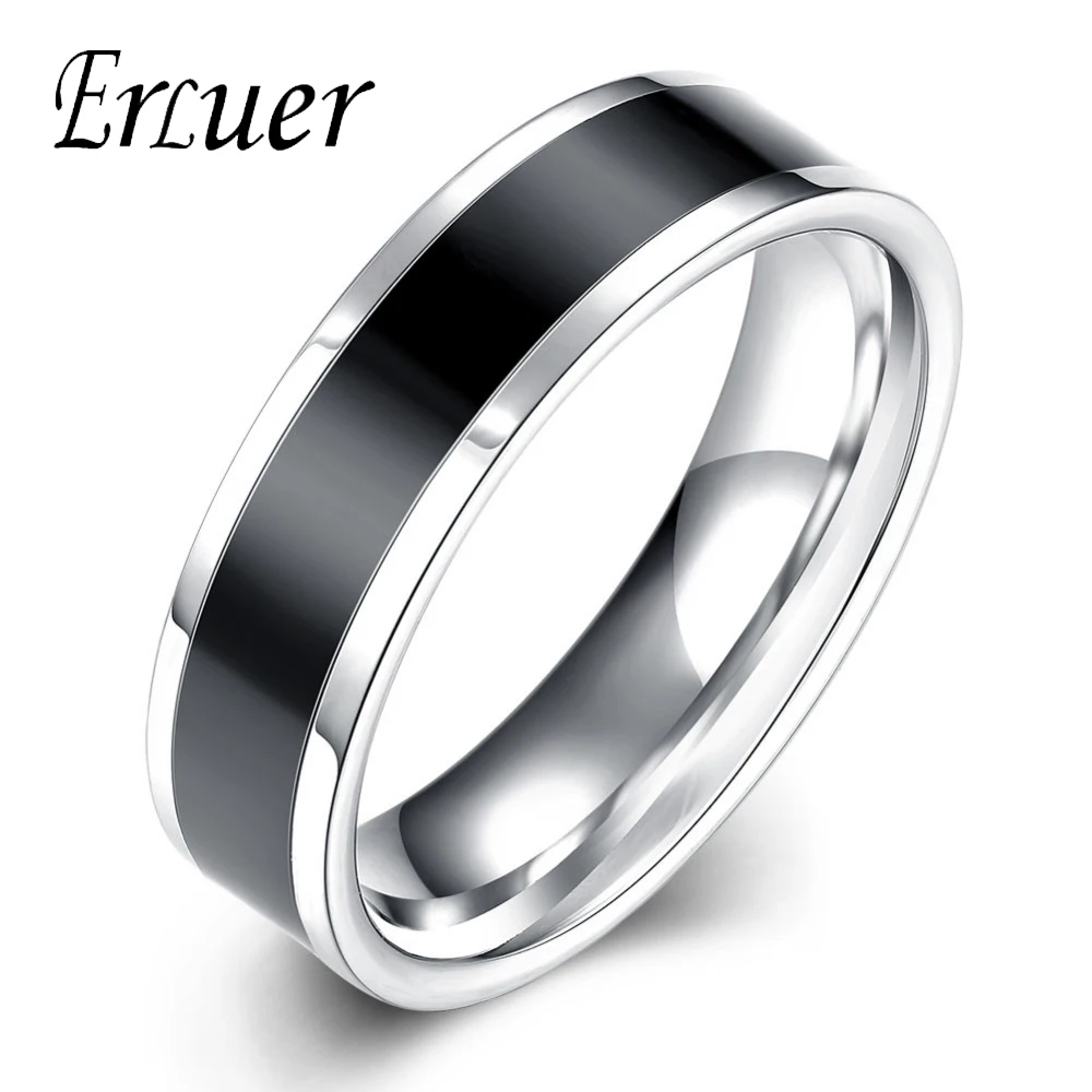 

Men Fashion Black Color Wedding Party Finger Rings Male Bague Simple Design Punk Jewelry Anillos Christmas Gifts For Man Boys