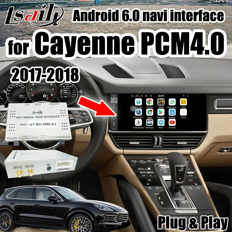 Android 6,0 навигационная коробка для Cayenne Porsche PCM4.0- gps видео интерфейс Поддержка беспроводной carplay по Lsailt