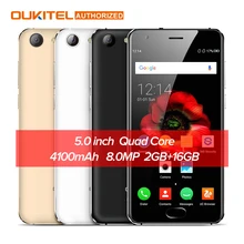 OUKITEL K4000 Plus 5.0” 4G Mobile Phone Android 6.0 MTK6737 Quad Core 1.3GHz 2GB RAM 16GB ROM 13MP+5MP 4100mAh Smart Cellphone