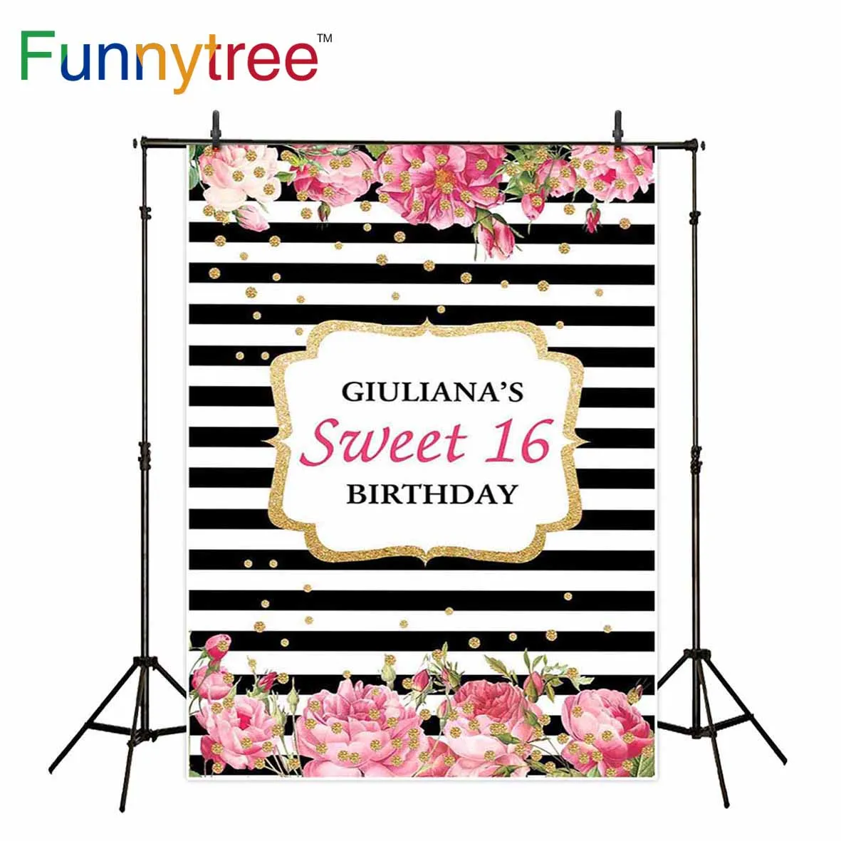 

Funnytree backgrounds for photography studio stripe flower birthday luxurious professional backdrop photobooth photocall