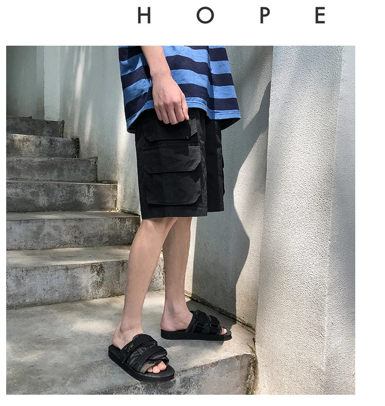 Мужские короткие брюки 2019 летние новые прямые свободные мешковатые короткие брюки тонкие повседневные Комбинезоны индивидуальная