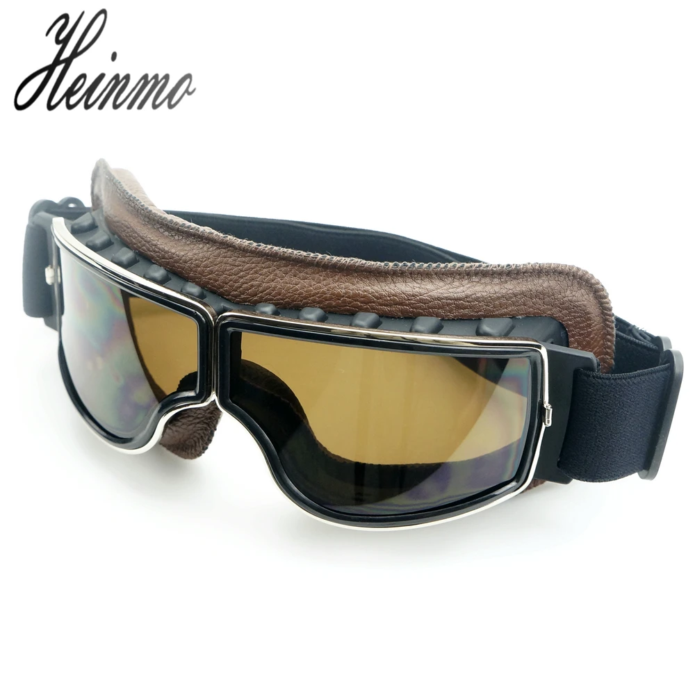 

New Motorcycle Glasses Leather motocross pilot googles Aviator Cruiser Vintage Pilot motorcycle cycling eye wear goggles
