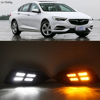 

Car flashing 1Pair DRL For Opel Insignia Grand Sport 2017 2018 Daylight Car yellow turn LED DRL Daytime Running Lights