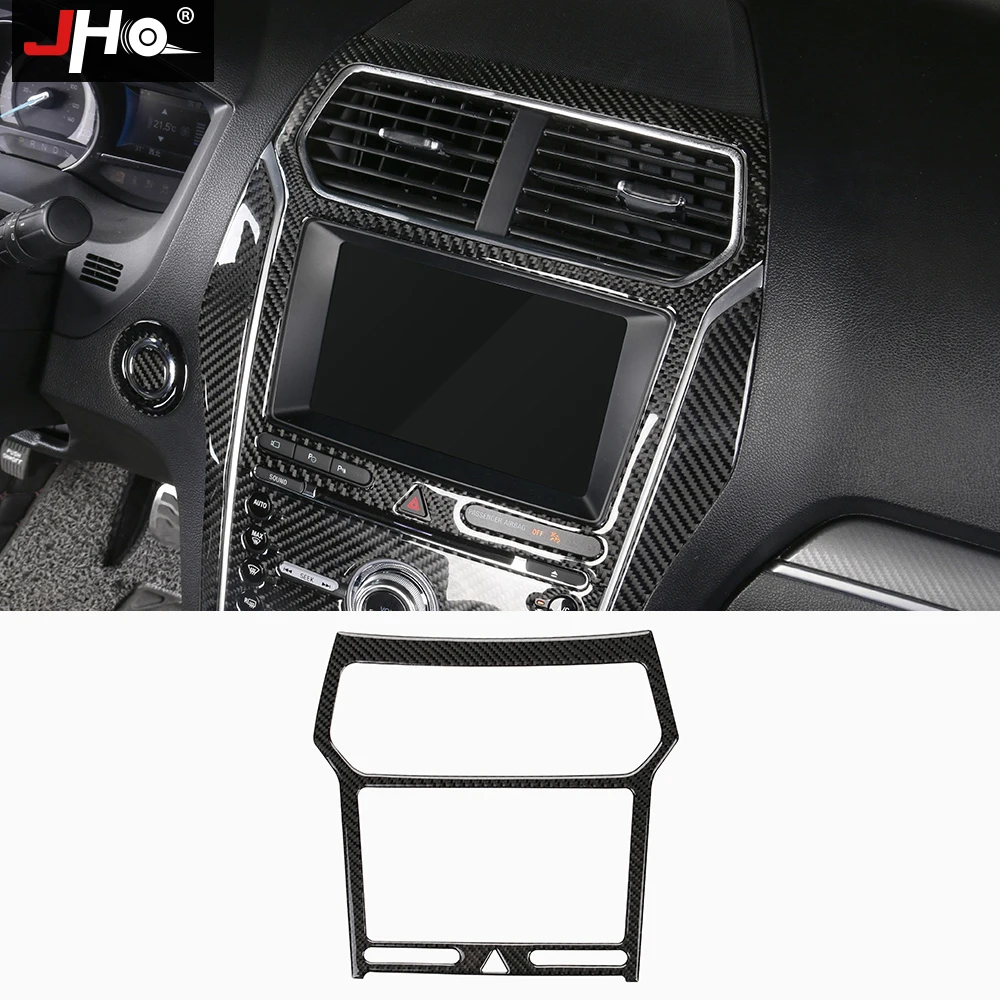 Us 56 94 30 Off Jho Real Carbon Fiber Navigation Panel Frame Cover Trim For Ford Explorer 2016 2017 2018 Interior Car Styling Accessories Decors In
