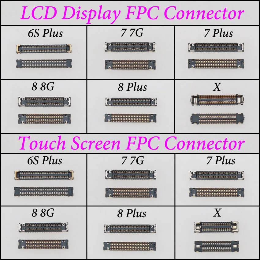 Cltgxdd-Numériseur LCD/écran tactile, connecteur FPC pour iPhone 6S plus 7 7plus 8 8plus X sur le port de la carte mère de la carte mère