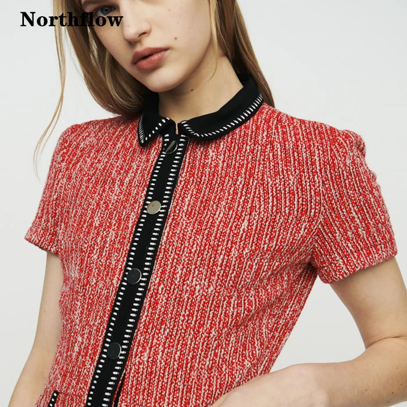 

Northflow 2019 summer women dress vestidos Tweed dress de fiesta party dress vestidos robe femme