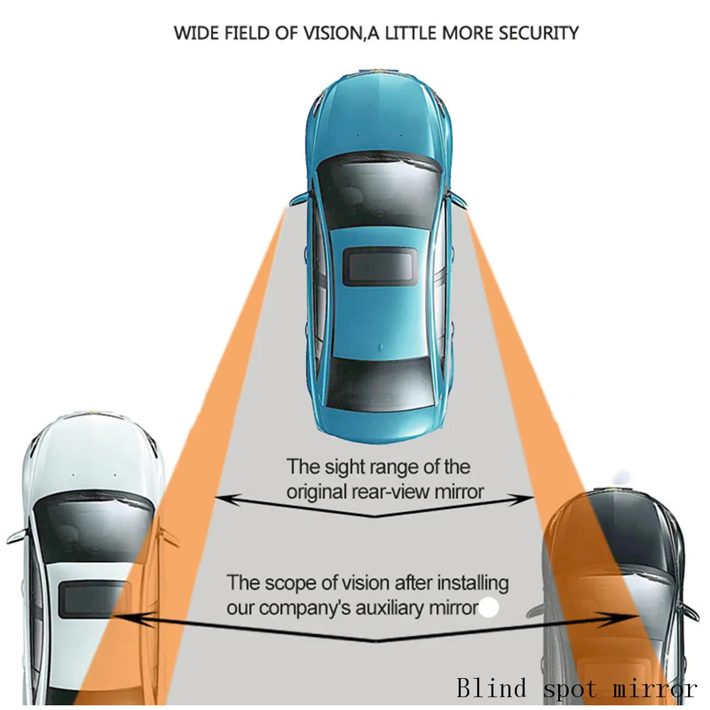 

Car Blind Spot Small Convex Mirror 360 Degree Framless Wide Angle Round shape Side Blindspot Rearview for Parking for safe drive