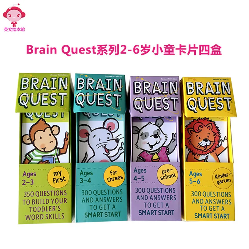 

New Arrival 4box/set Brain Quest English Cards Kids Children literacy intellectual development question and answer card