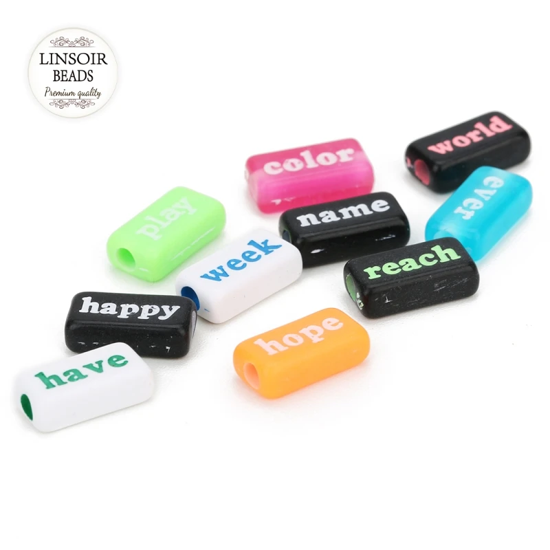

Wholesale 100pcs Mixed Rectangular Alphabet Letter Beads Charms Loose Beads For Jewelry Making DIY Bracelets Accessories