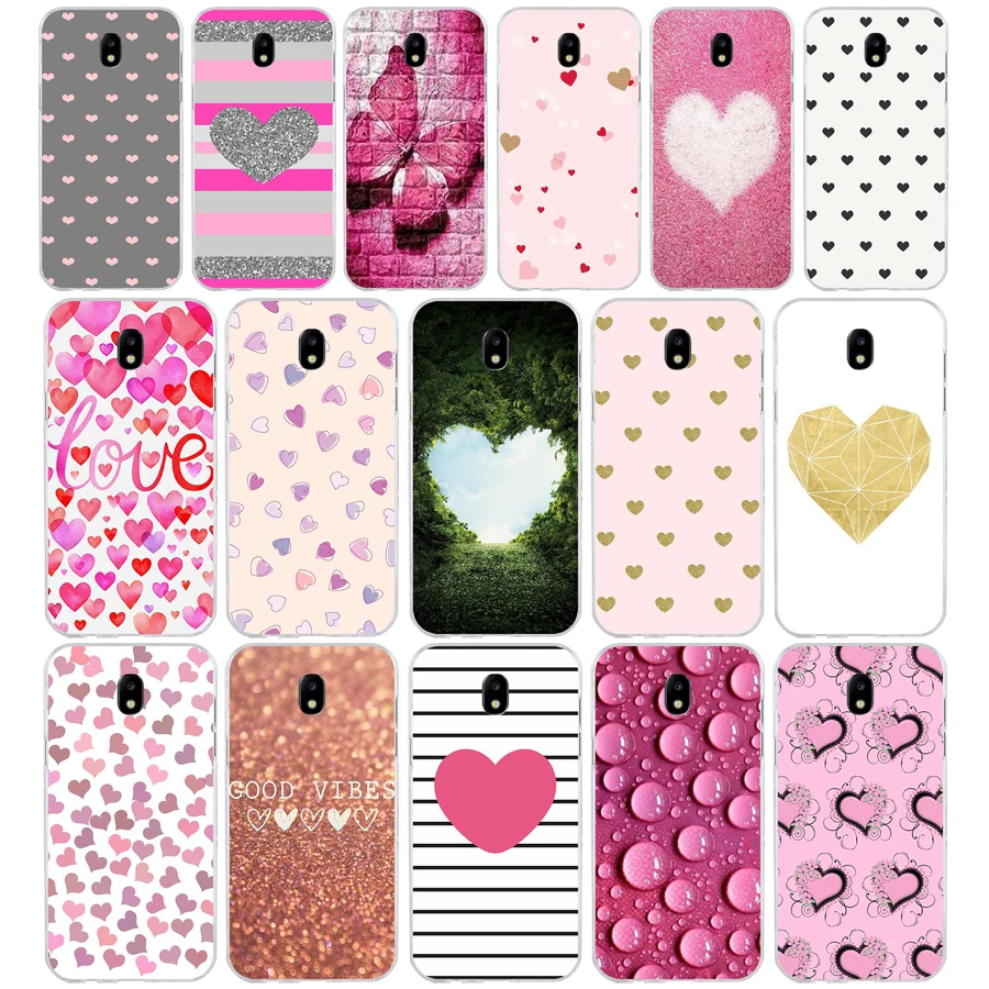 

01SD Cute Couple Love Heart Soft Silicone Tpu Cover phone Case for Samsung j3 j5 j7 2015 16 17 j2 j4 prime j6 Plus 2018
