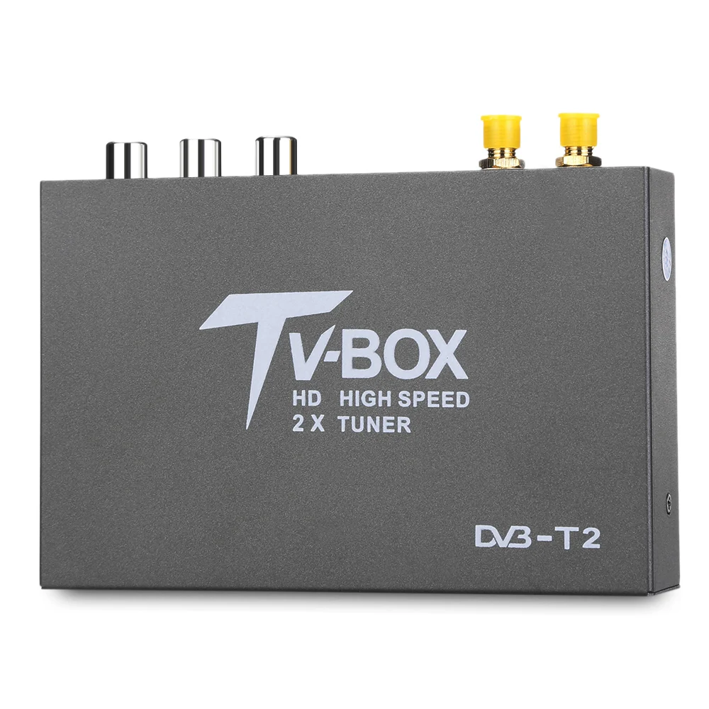 

OllyMurs T338B HD DVB - T2 Car Digital TV Tuner with 2 Amplifier Antenna High speed H.264 Special Design for Car XL-98