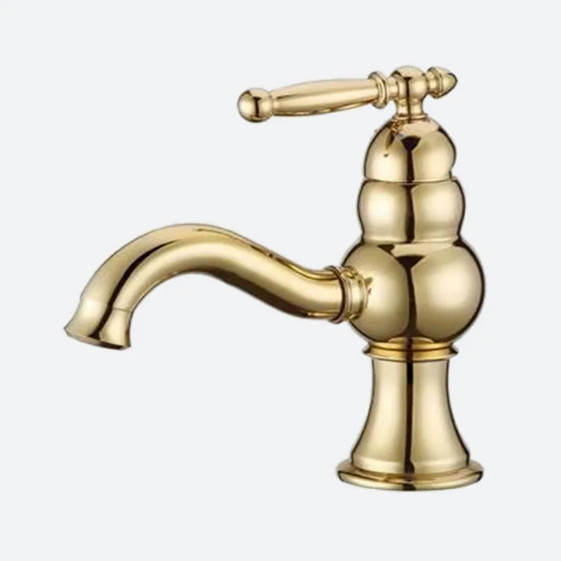 Real Snyder antique antique copper basin taps whole basin faucet hot and cold faucet hole Tyrant Gold Series