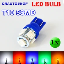 Hippcron 1 X T10 5SMD светодиодный лампы 168 194 W5W автомобильные огни 5050 SMD авто светодиодные лампы 12 В ксенон 5 цветов, цвета: белый/голубой/красный/желтый/зеленый