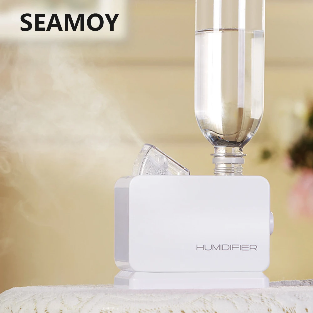 Seamoy Mini Humidifier Water Bottle Small Desktop Office Steam