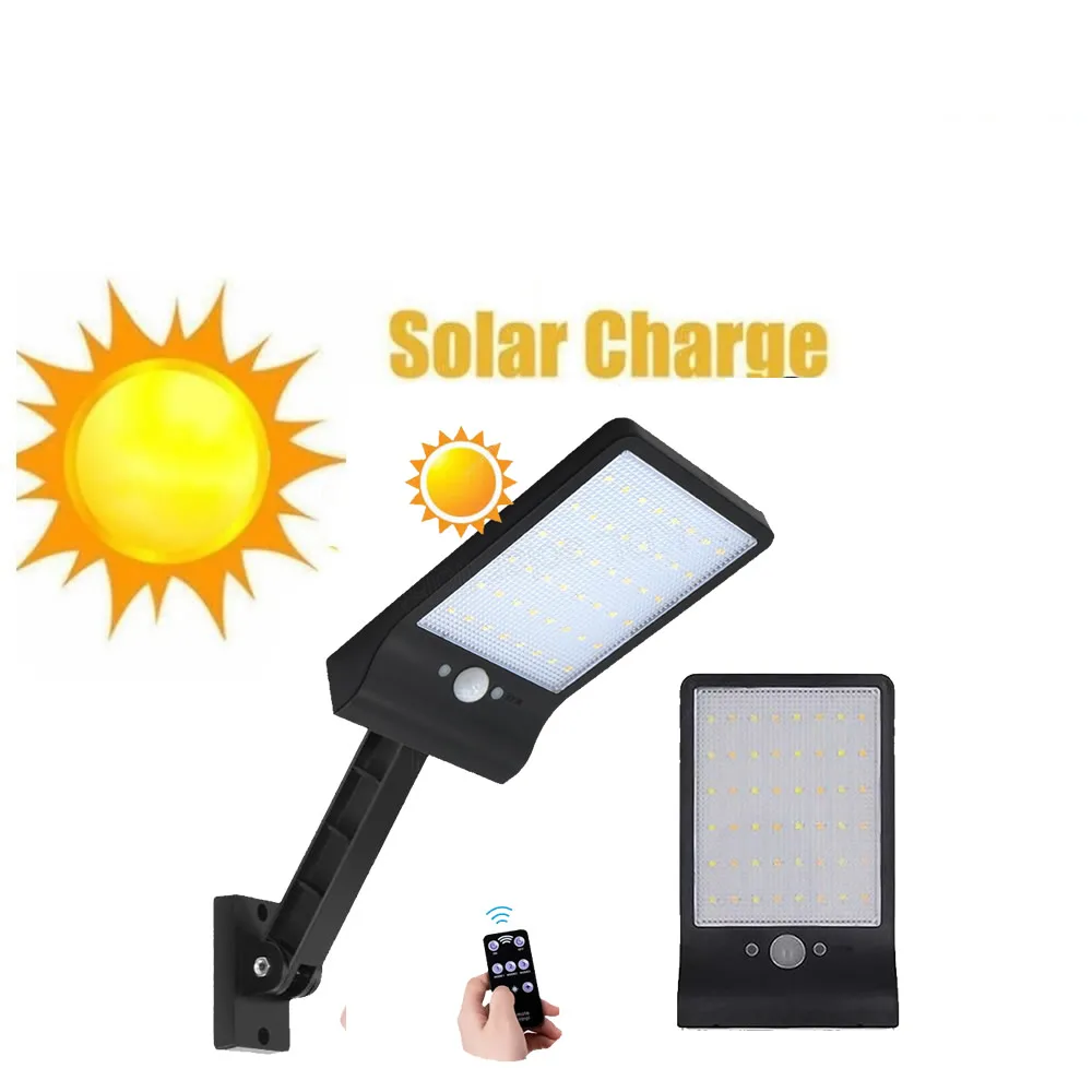 

remote control rotate bracket solar street light 48 LED Motion Sensor Light Solar Lights Lamp For Outdoor Wall Garden Yard Water