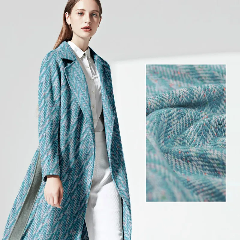 Hot herringbone pattern color point wool coat fabric high end wool fabric clothing fabric autumn