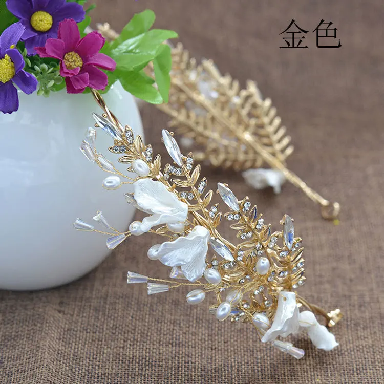 Le liin новая невеста серьга с короной наборы свадебные аксессуары для волос Принцесса тиара ручной работы золотой кристалл роскошный головной убор
