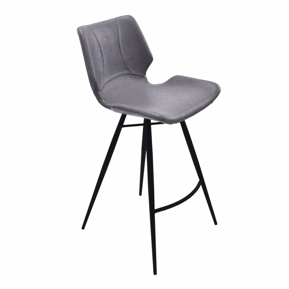 Armen Living Zurich 30 Bar Height Metal Barstool in Black Metal Finish
