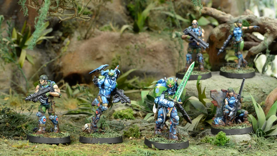 [Loong Way Miniatures] Corvus Belli Infinity 0614 SHOCK ARMY OF ACONTECIMENTO panovation секторные 32 мм Металлические