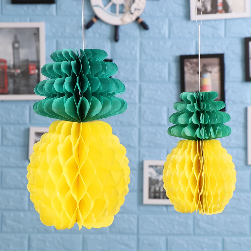 

20/30cm DIY Room Layout Paper Pineapple for Summer Party Child Birthday Hawaiian Pineapple Honeycomb Garland Home Decoration