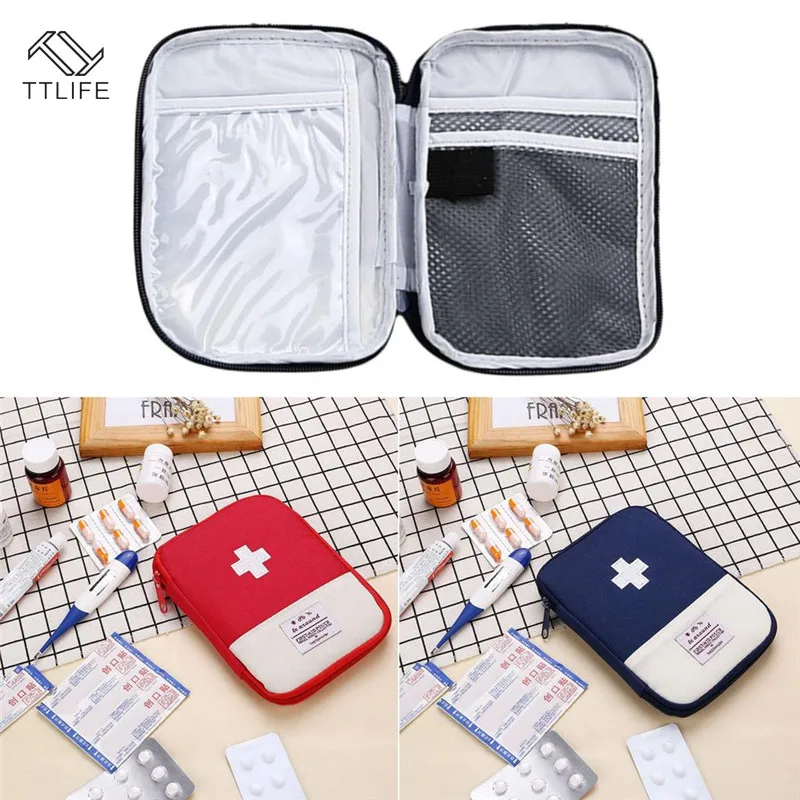 

TTLIFE 1PC Portable Outdoor Travel First Aid Kit Medicine Bag Home Small Medical Box Emergency Ambulance Survival Pill Case S/L