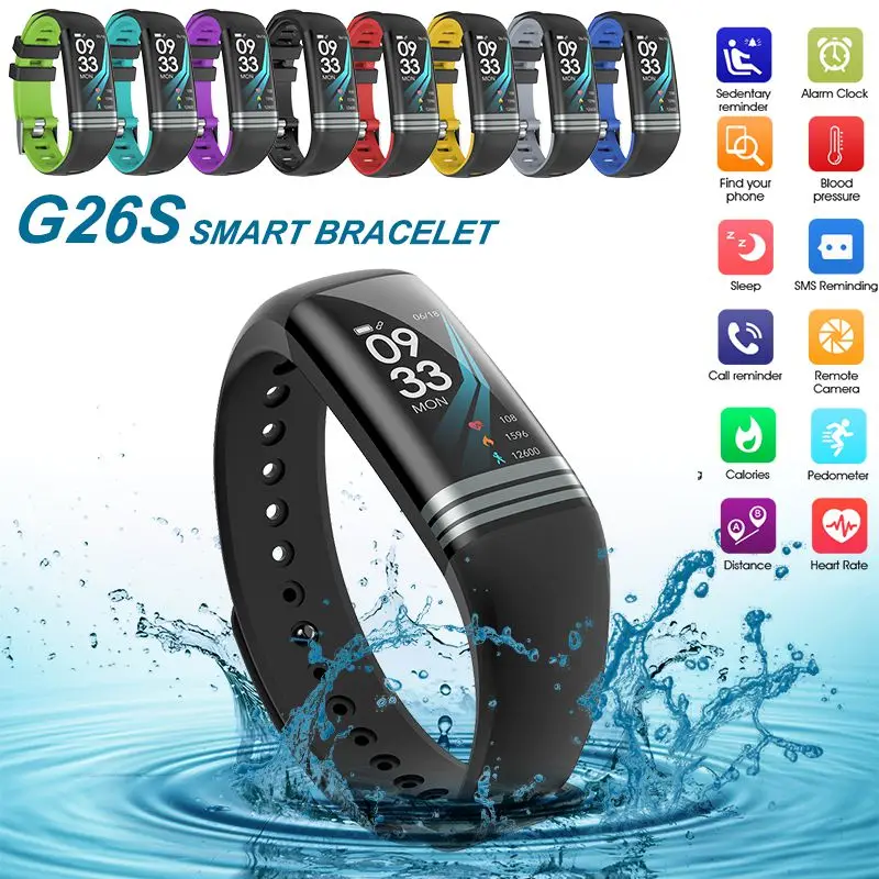 

G26S Smart Sport Bracelet Fitness Tracker with Heart Rate Blood Pressure Sleep Monitor IP67 Waterproof Color Screen Sport Watch