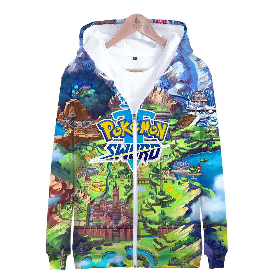 Pokemon Sword and Shield 3D Printed Zipper Hoodies Women/Men Long Sleeve Hooded Sweatshirts 2019 harajuku Streetwear Clothes