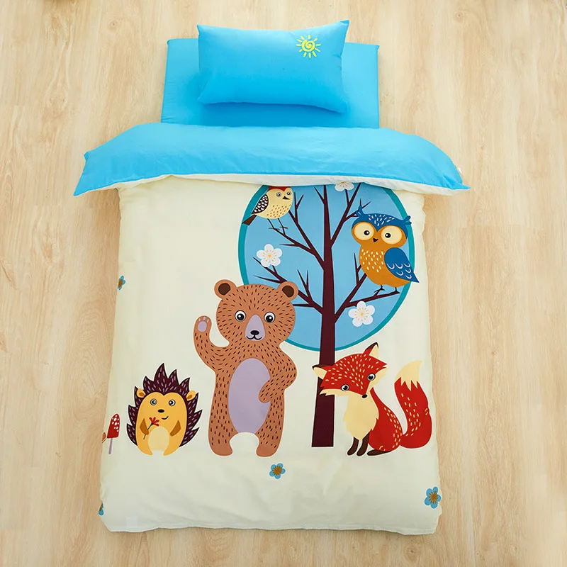 Детский комплект постельного белья из 3 предметов, Детская Хлопковая кроватка, Комплект постельного белья для мальчиков и девочек с