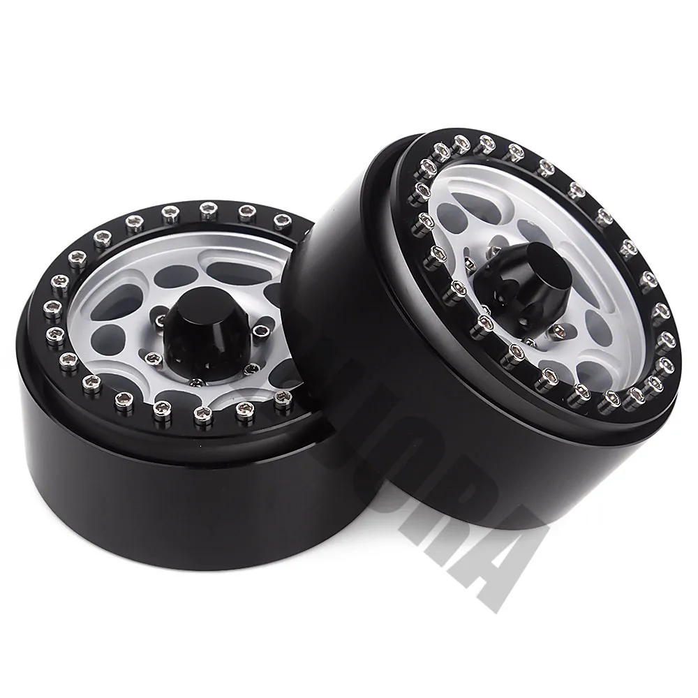 INJORA 4PCS Metal 1.9 Beadlock Wheel Rim Hub for 1:10 RC Crawler Axial SCX10 SCX10 II 90046 D90 D110 MST