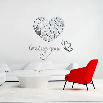 

Room Decoration 3D Mirror Surface Wall Stickers For Kids Room, Diy Wall Decor Mirrored Wall Decals Poster Living Room Home Decor