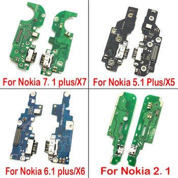 

10Pcs/Lots For Nokia 2.1 / 6.1 / 3.1 / 7.1 / 5.1 2018 Mic Microphone Flex Cable USB Power Charging Connector Plug Board