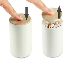 Автоматический зубочистка хлопок держатель в форме бутона Pop-up Контейнер Диспенсер домашний декор макияж ватная палочка коробка для хранения с деревянной крышкой