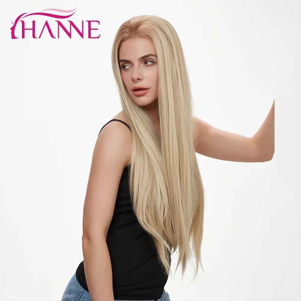 Ханне Швейцарский парик на кружеве длинные прямые пепельные светлые Омбре синтетические парики для черных или белых женщин Хэллоуин косплей или вечерние парики
