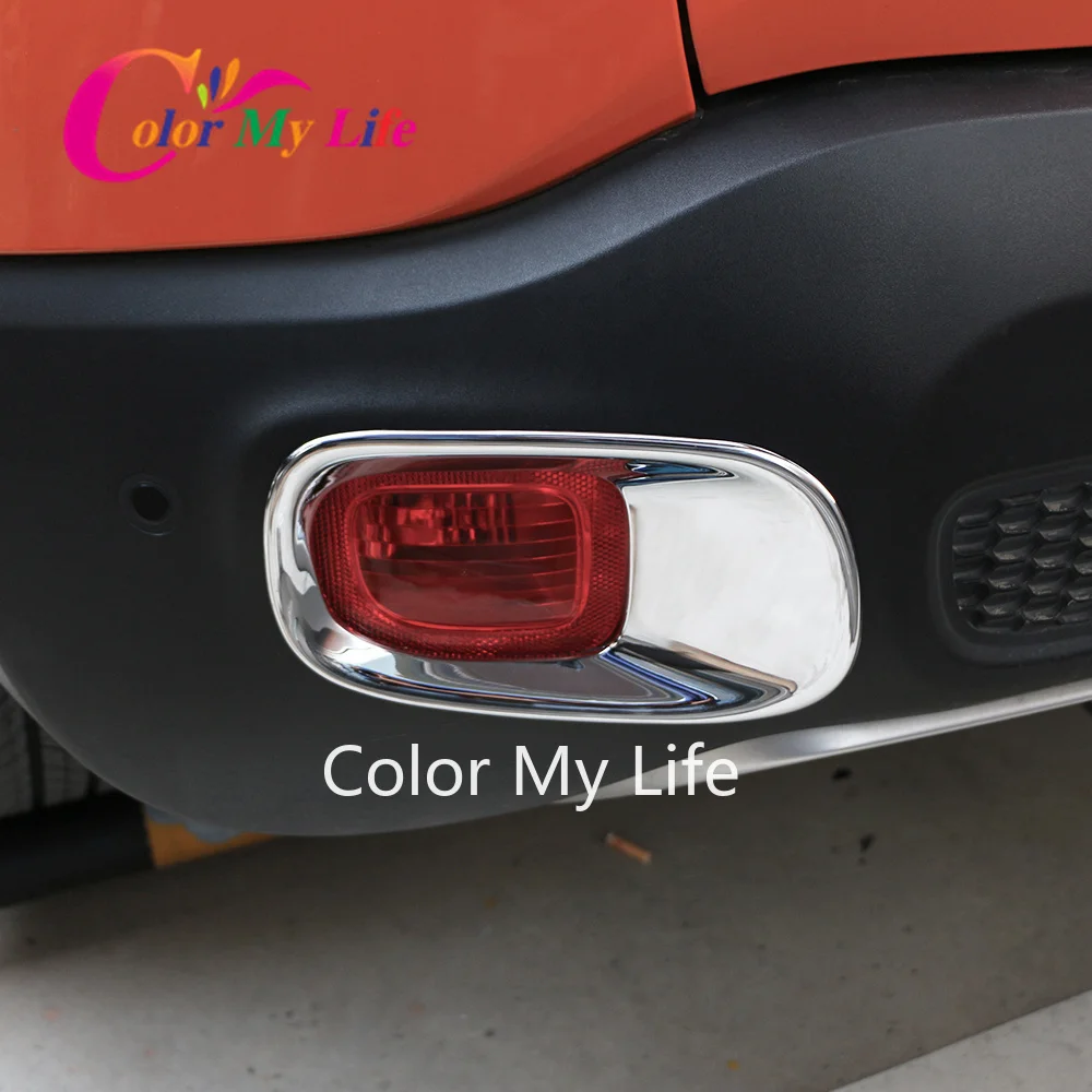 

Car Chrome Rear Fog Lights Protector Cover Back Fog Lamps Decoration Covers Trim Fit For Jeep Renegade 2015 - 2019 Color My Life