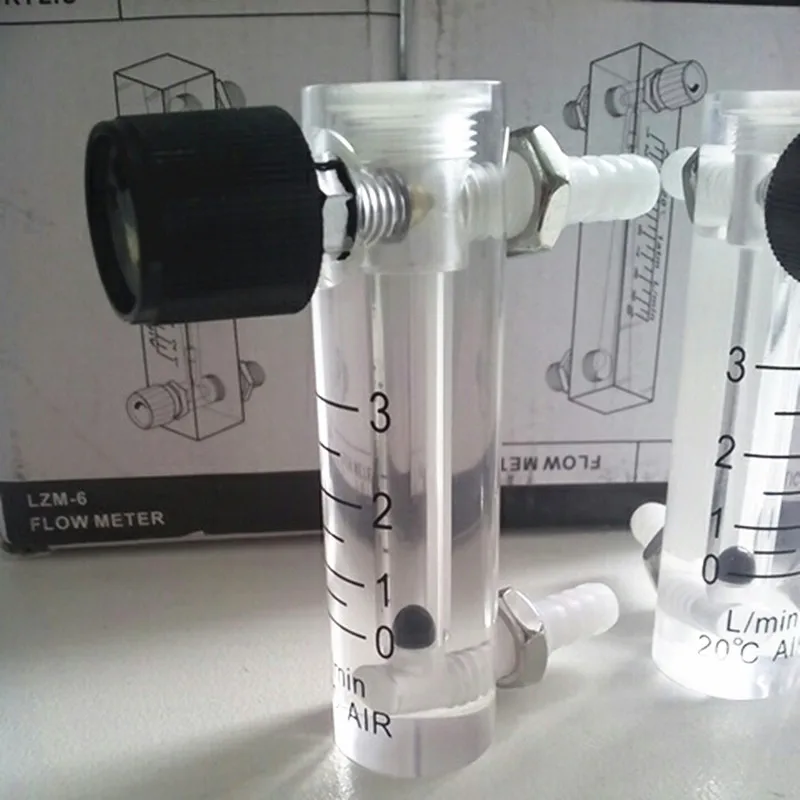 

flow meter 0-3LPM Air Oxygen gas flowmeter sensor counter caudalimetro flow indicator H=80mm LZQ-2 plastic with conectrator