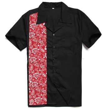 

Hot Sale Floral Printing Shirts For Men Paisley Panel Cotton Shirt Rock N'roll Casual Charley Harper Inspired Male Shirts