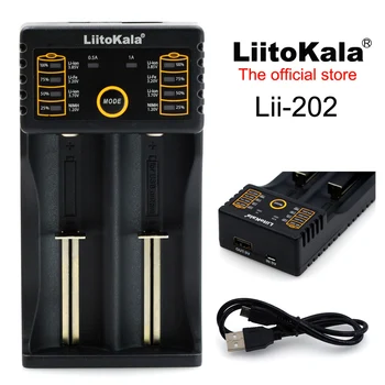 

Liitokala Lii-202 18650 charger 1.2V 3.7V 3.2V 3.85V AA / AAA 26650 10440 14500 16340 25500 NiMH lithium battery smart charger