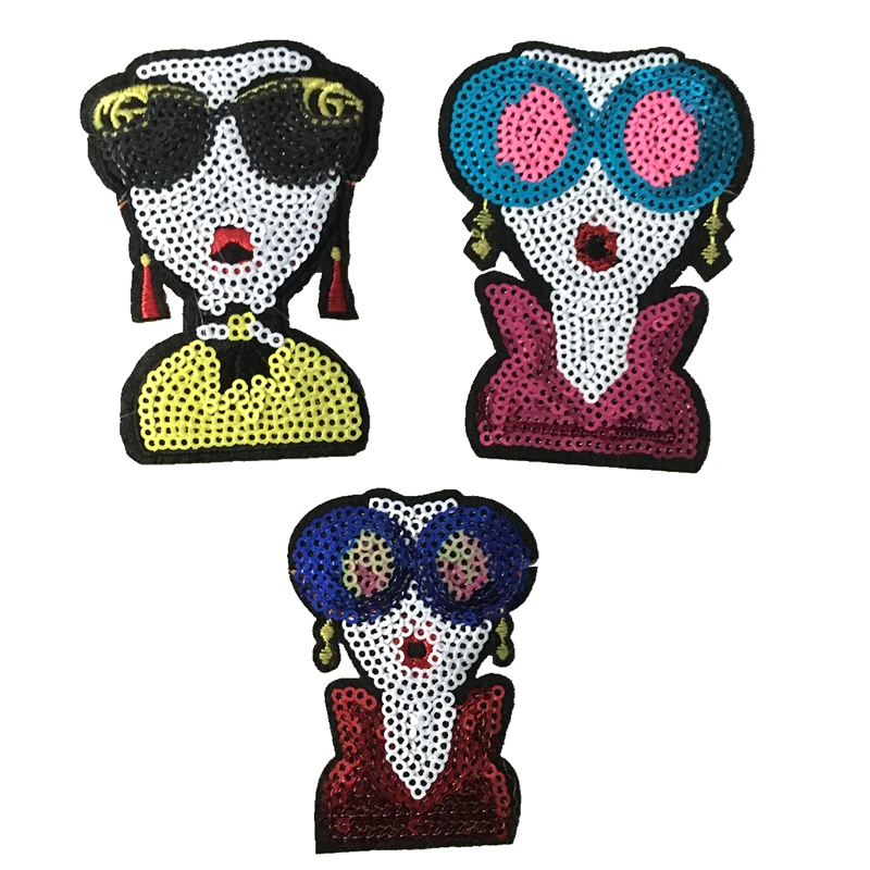 

New Arrival Sequined Cherry Iron on Patches for Clothing DIY Sewing Accessories Fruit Sequins Embroidery Applique Sticker 5pcs