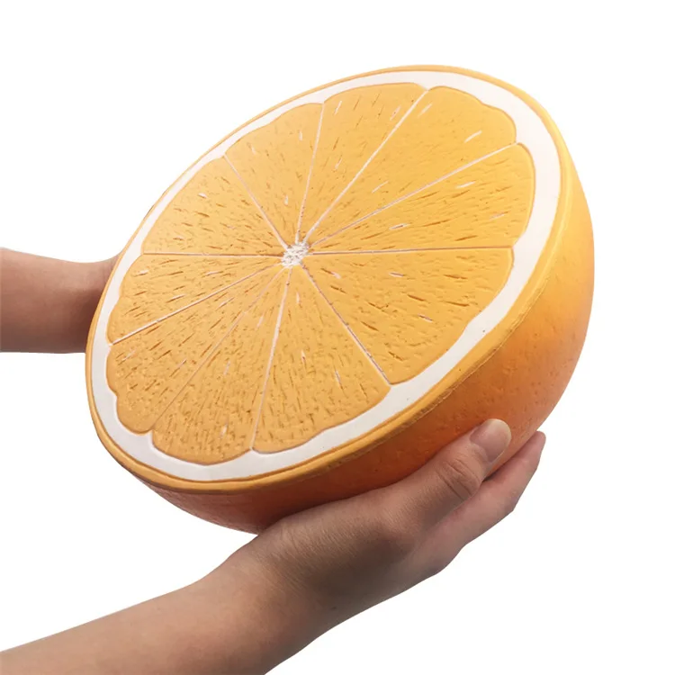 10 дюймов гигантская мягкое арбузное клубничное игрушка апельсин мягкое медленно поднимающееся напряжение облегчение подарки телефон игрушки на ремешке детей - Цвет: Orange