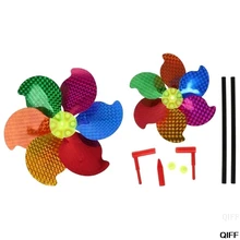 1 шт. ветряная блесна двойной ветряная мельница блестящая ветряная мельница детские игрушки садовые вечерние украшения подарки для детей вертушка May06